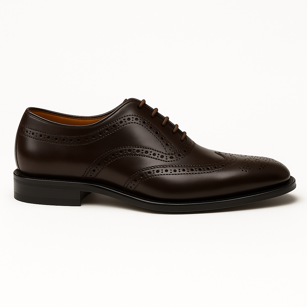 Handmade Dark Brown Brogue Oxford Shoes