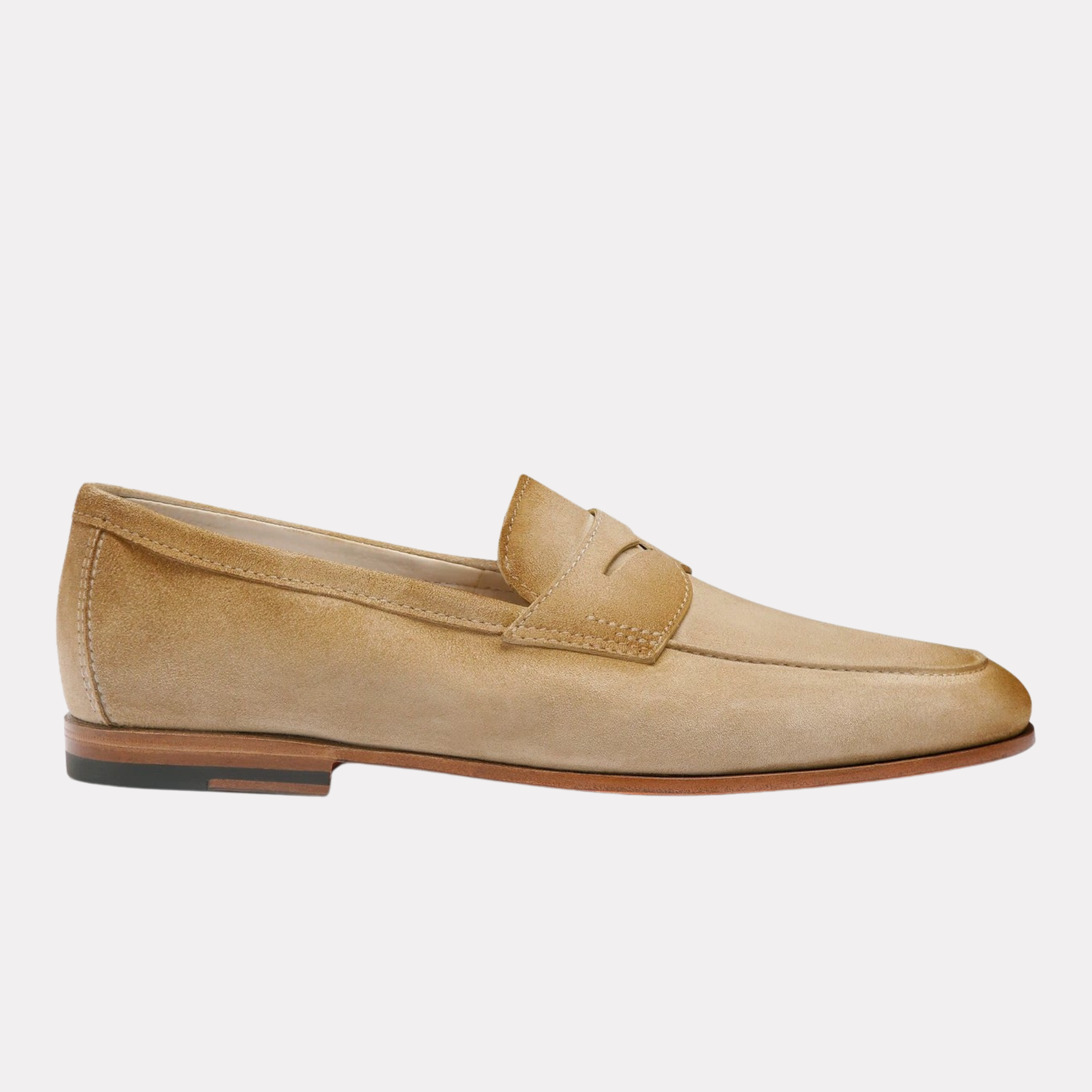 Men's beige suede Carlo penny loafer