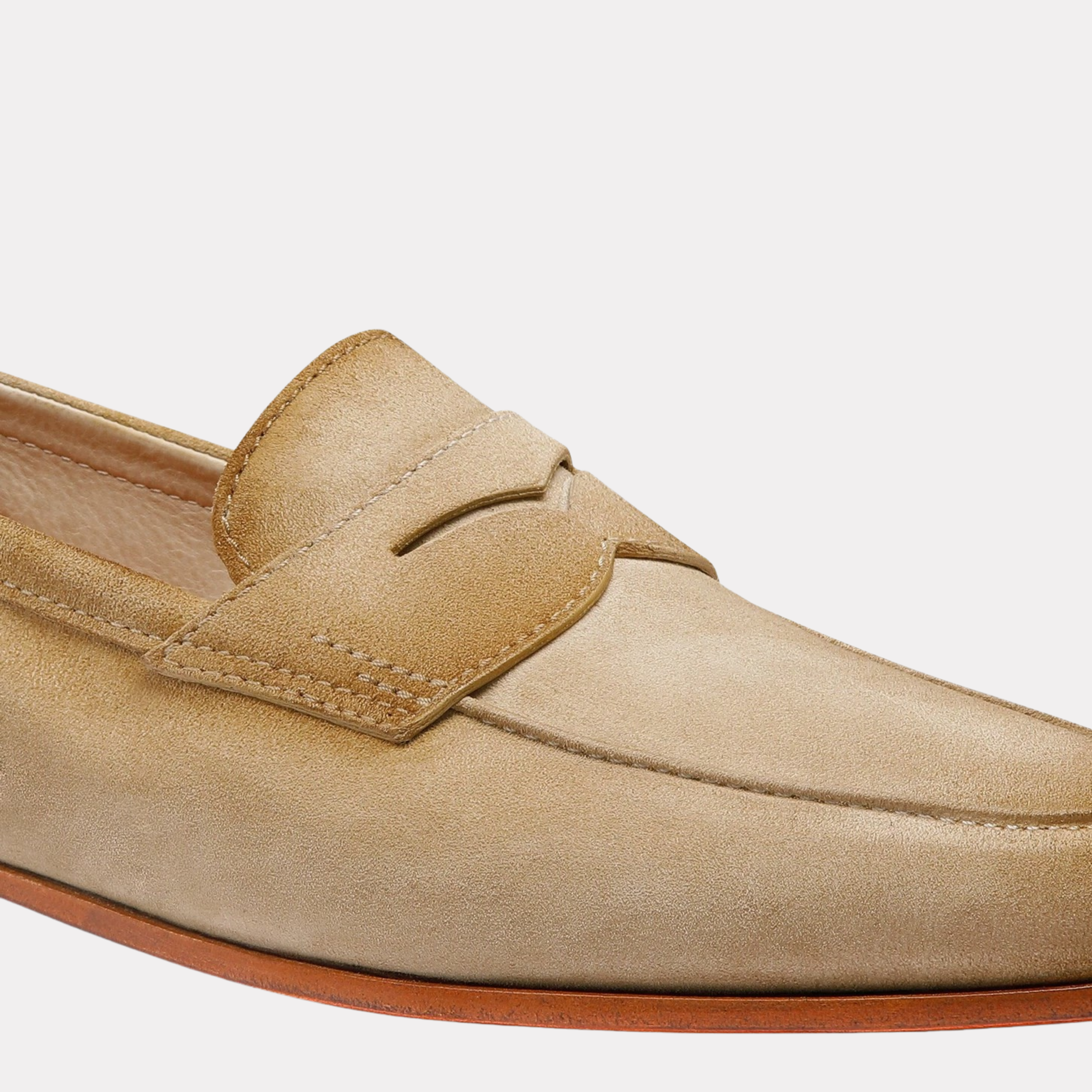 Men's beige suede Carlo penny loafer