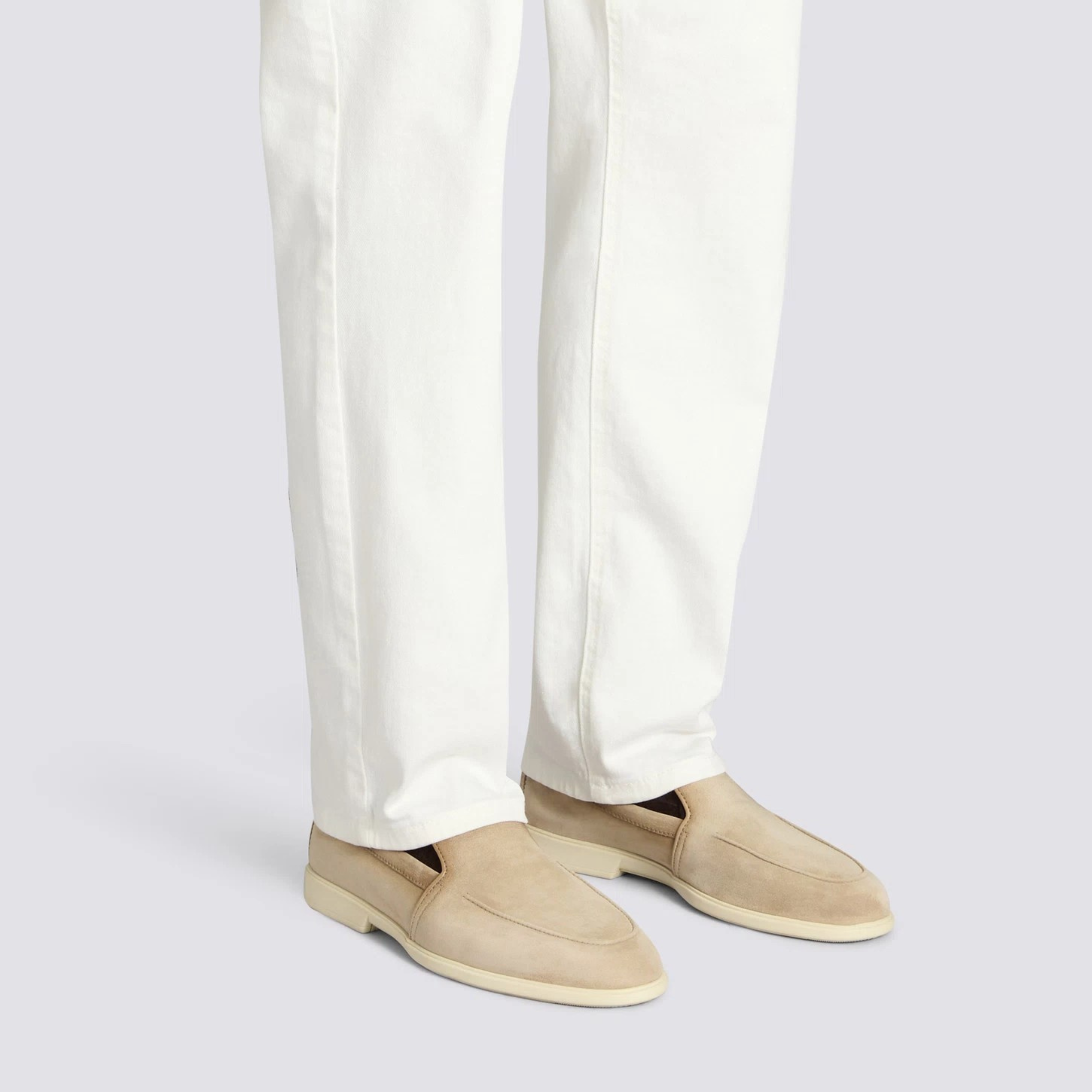 Men's beige suede loafer