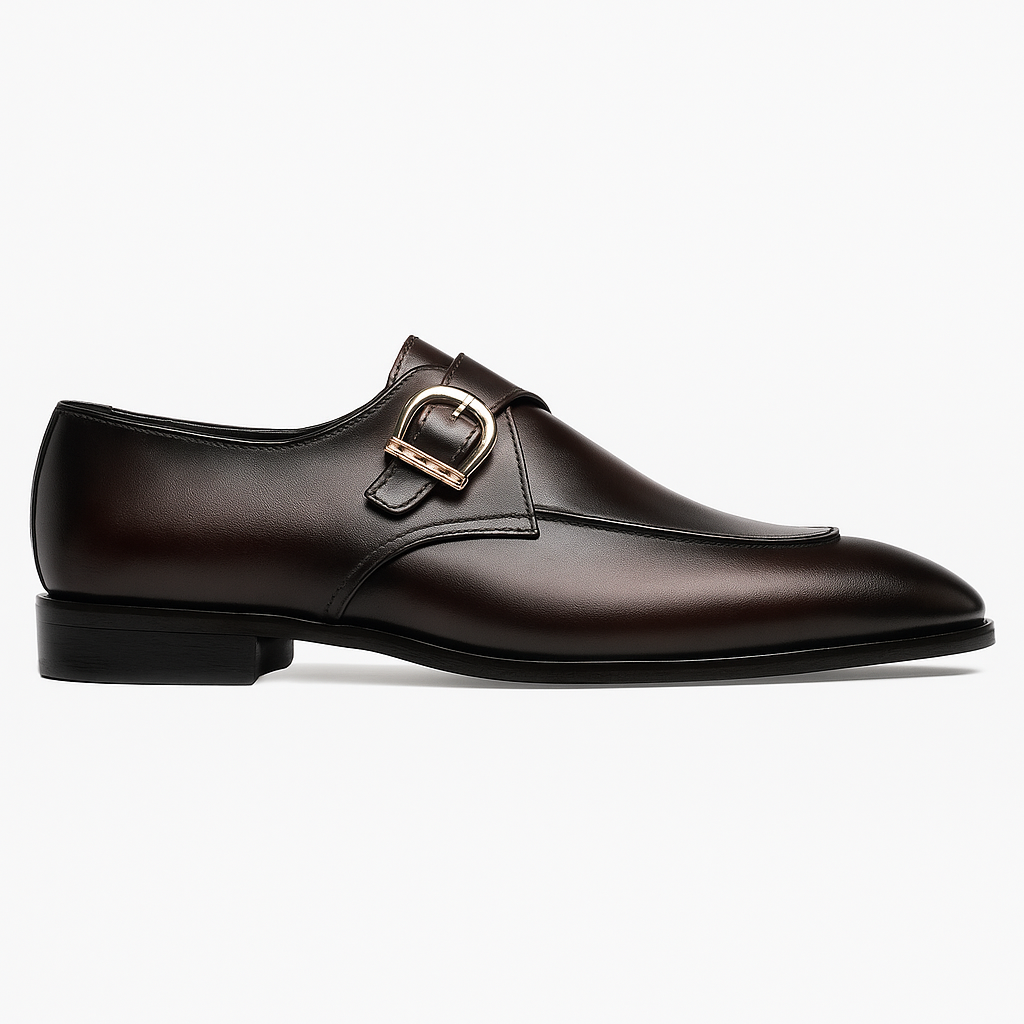 Black Double Monk Strap Shoes