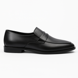 Black Leather Penny Loafers
