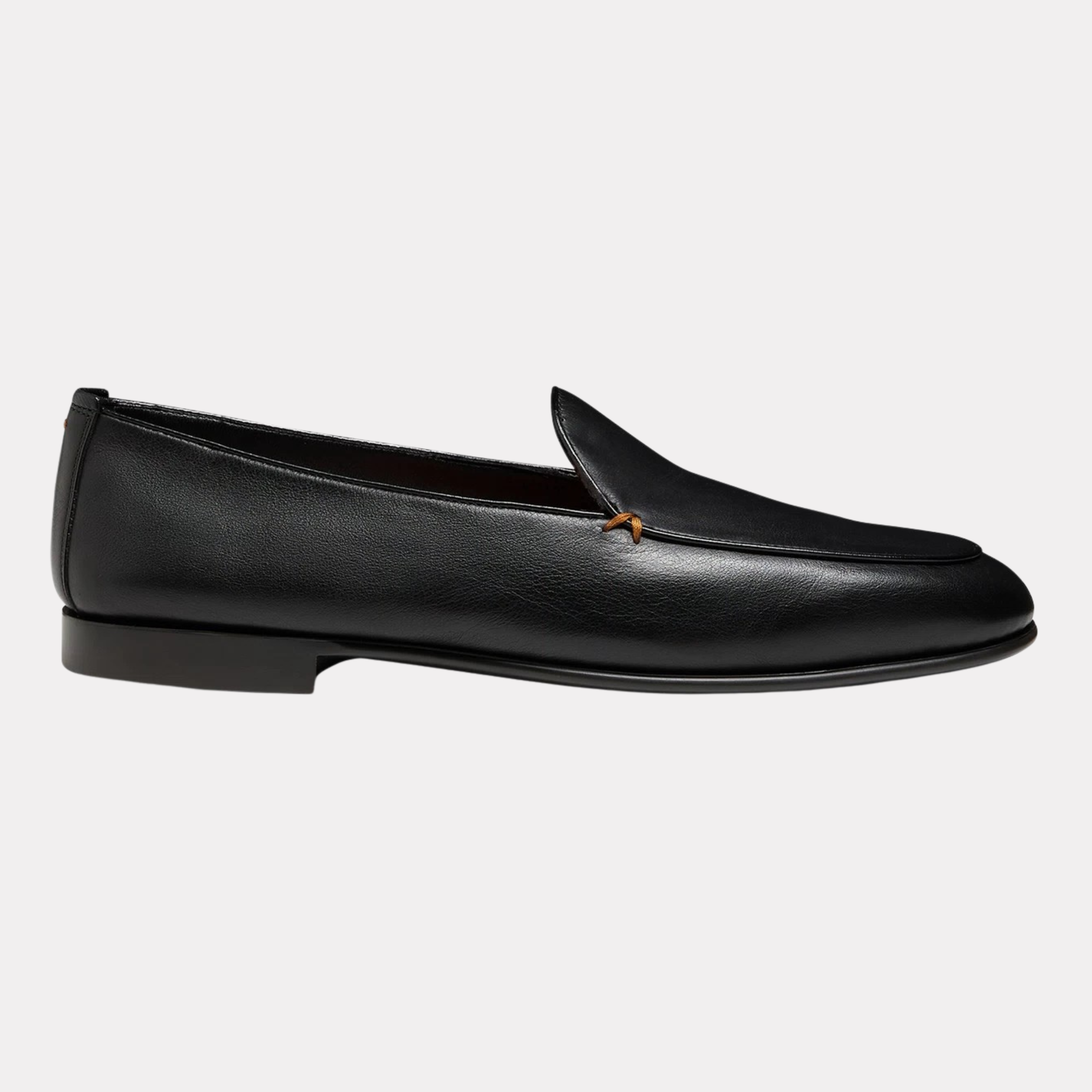 Men's black leather loafer