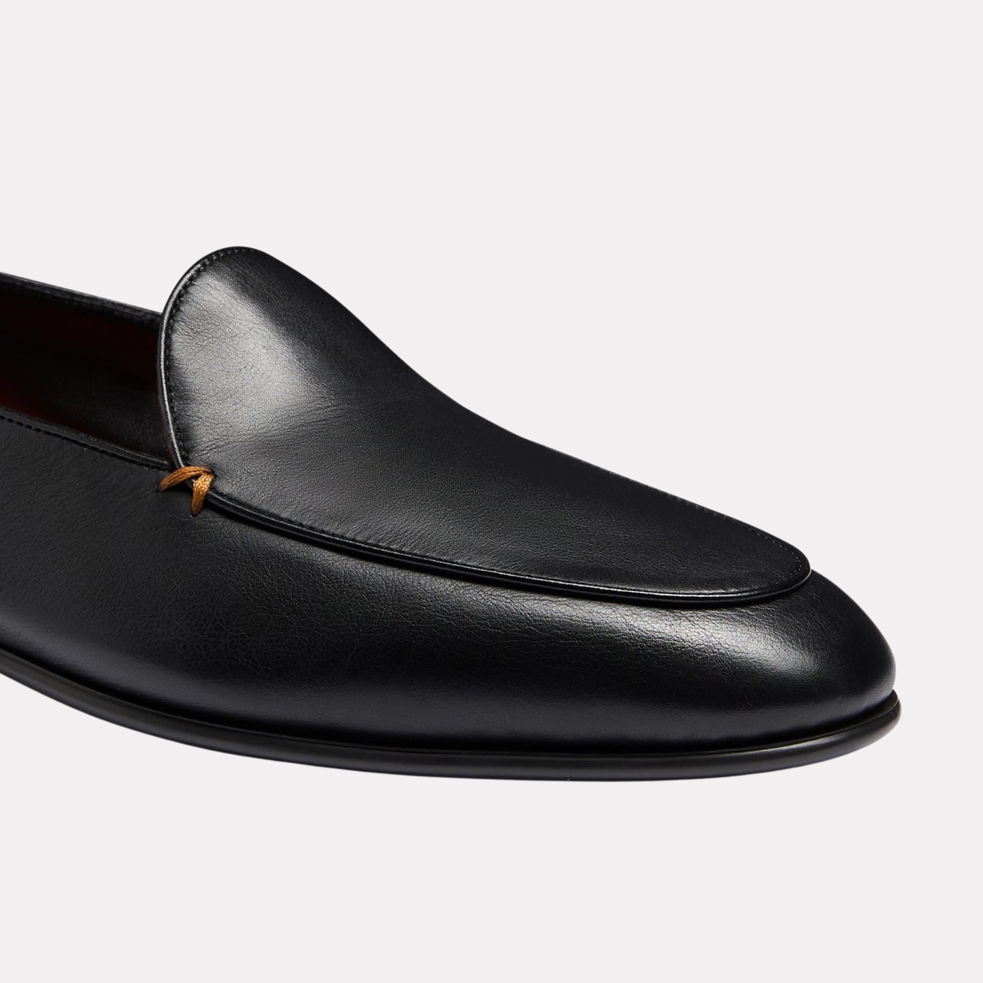 Men's black leather loafer