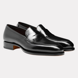 Men's black leather penny loafer