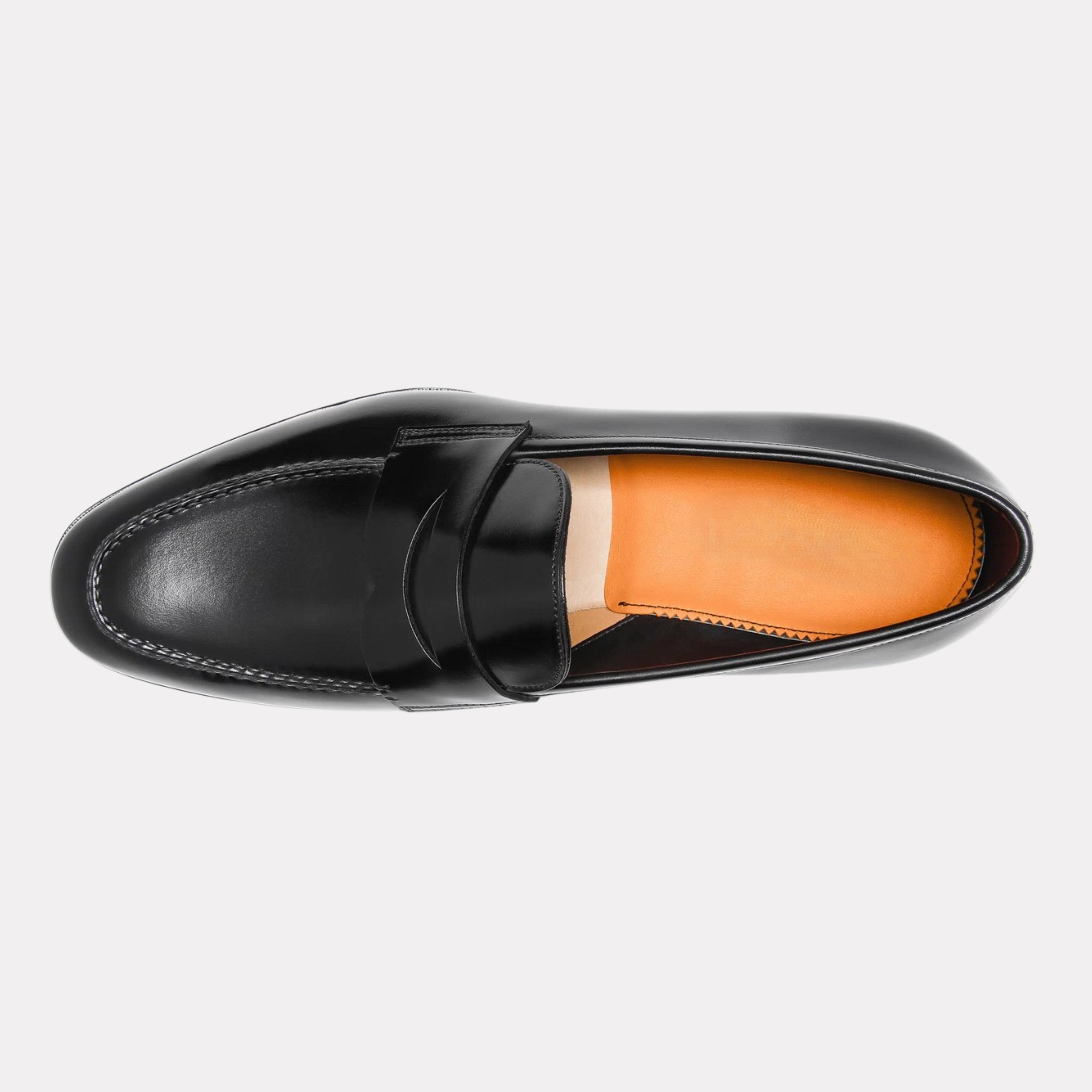 Men's black leather penny loafer