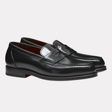 Men's black leather penny loafer dress