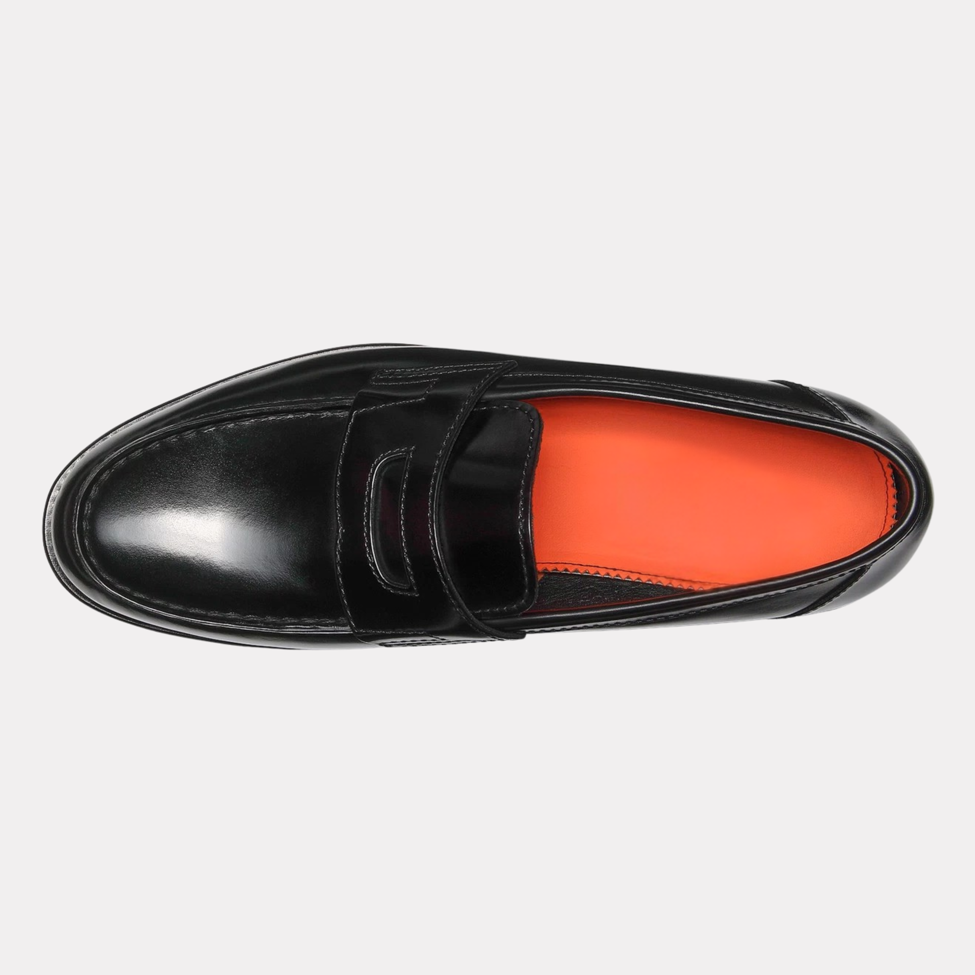 Men's black leather penny loafer dress