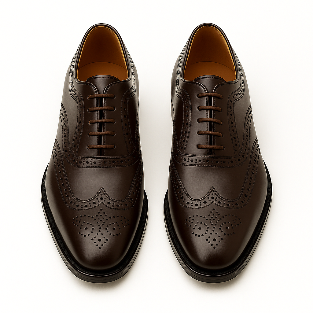 Handmade Dark Brown Brogue Oxford Shoes