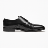 Black Double Monk Strap Shoes