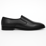 Black Leather Slip-On Shoes