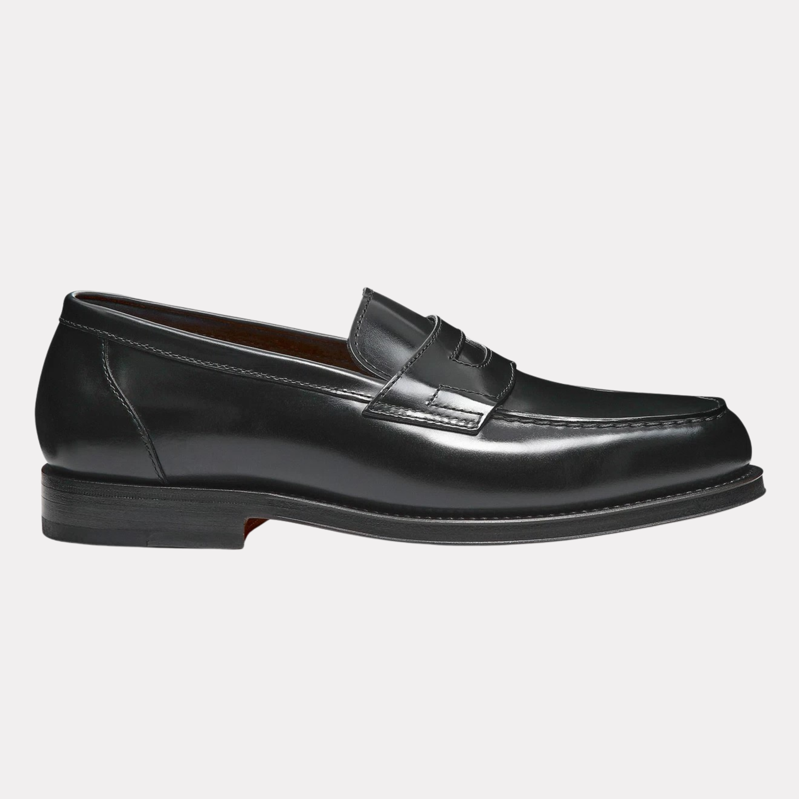 Men's black leather penny loafer dress