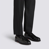 Men's black leather penny loafer dress