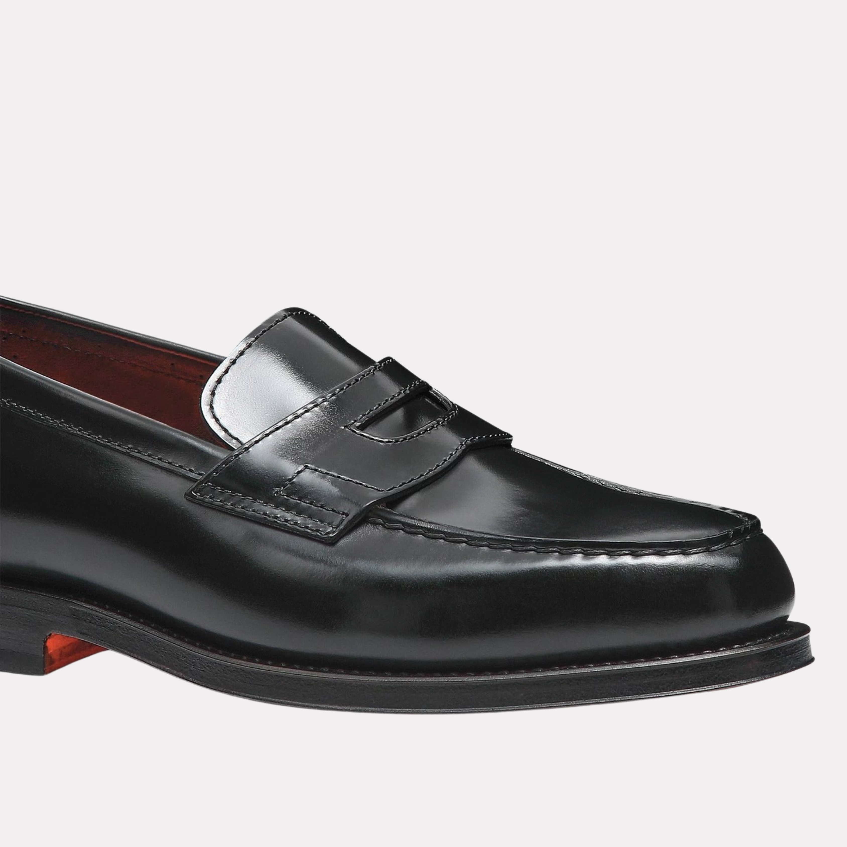 Men's black leather penny loafer dress