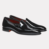 Men's black patent leather loafer