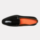 Men's black patent leather loafer