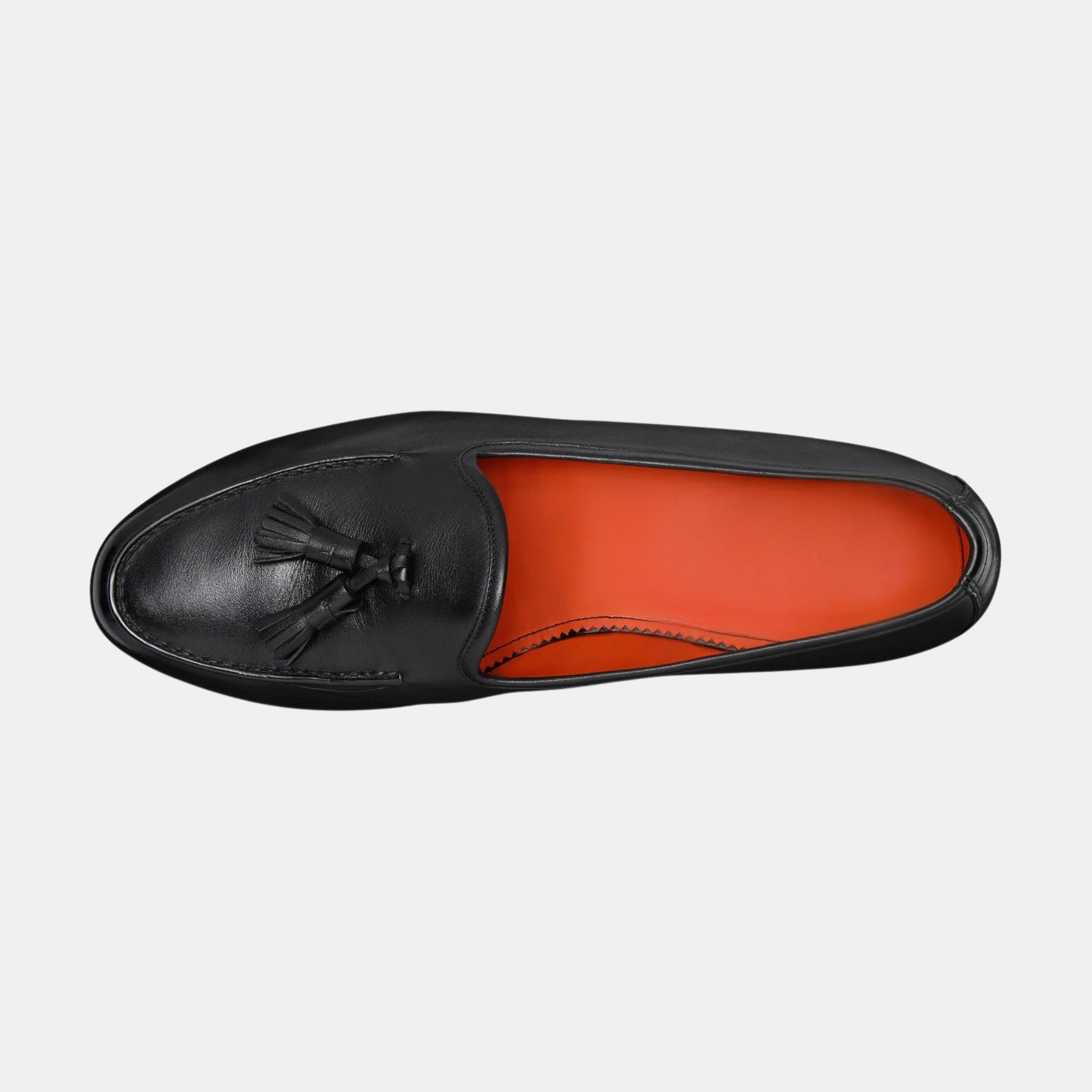 Men’s black leather Andrea tassel loafer