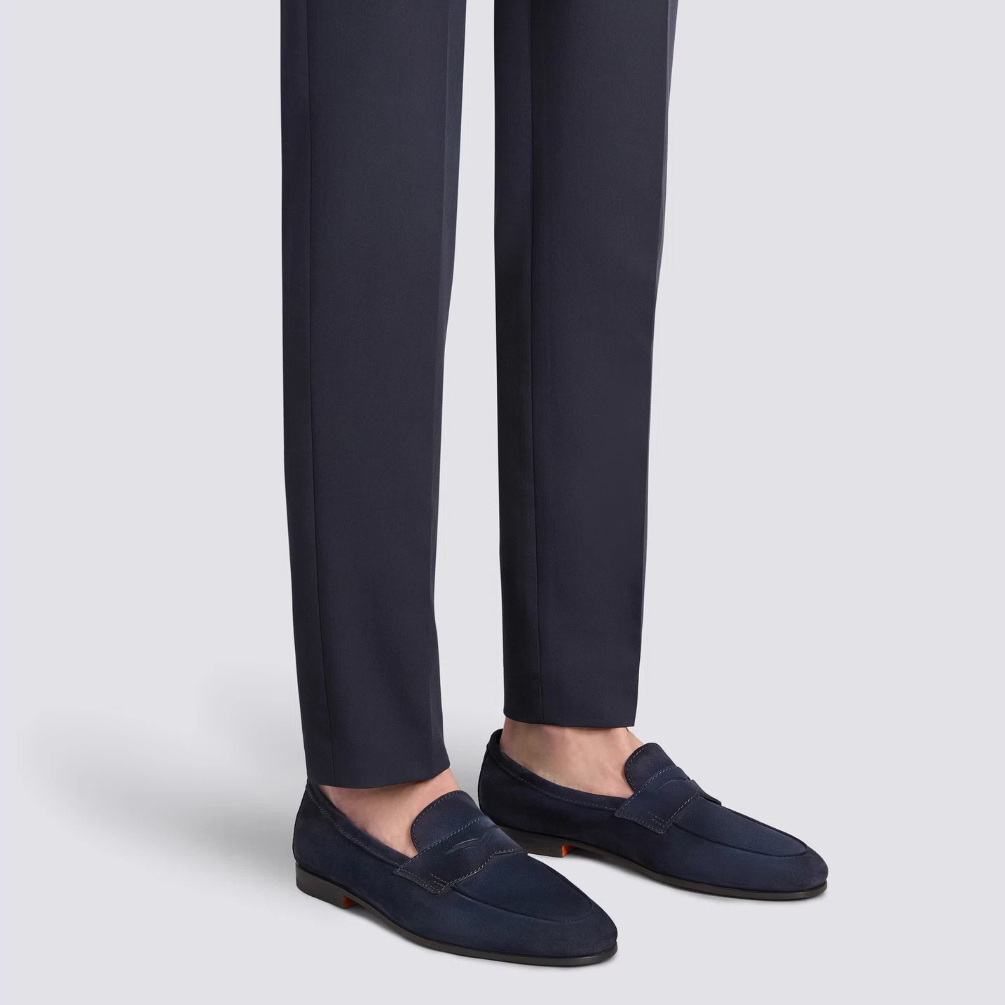 Men's blue suede Carlo penny loafer