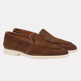 Men's brown suede loafer