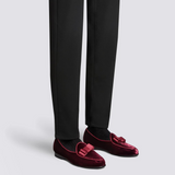 Men's burgundy velvet Andrea loafer
