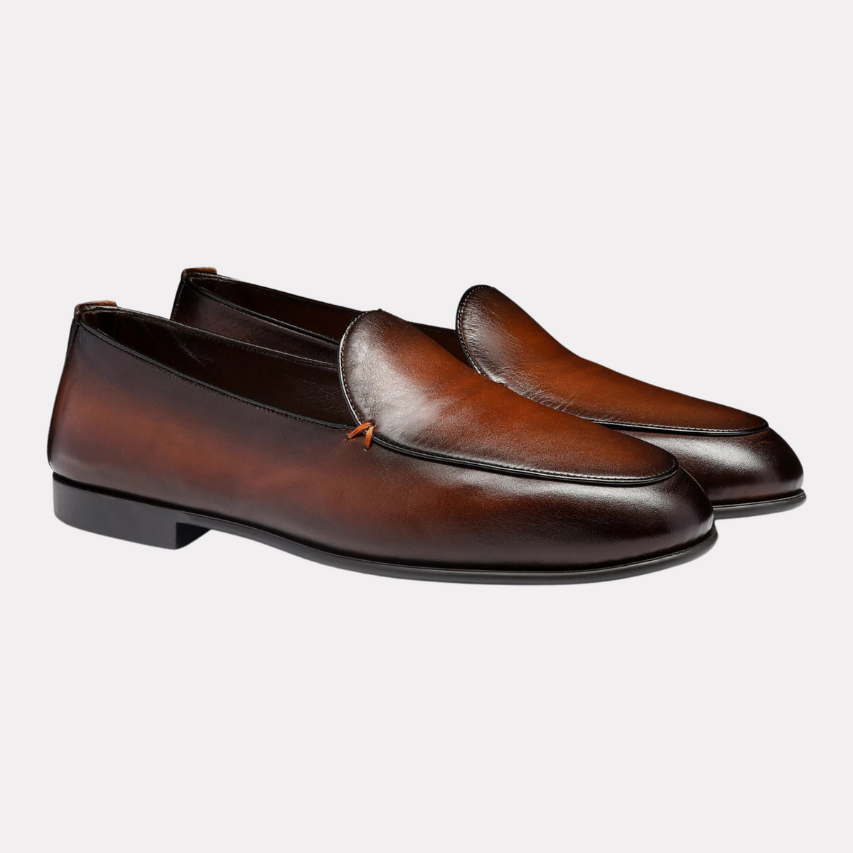 Men's dark brown leather loafer
