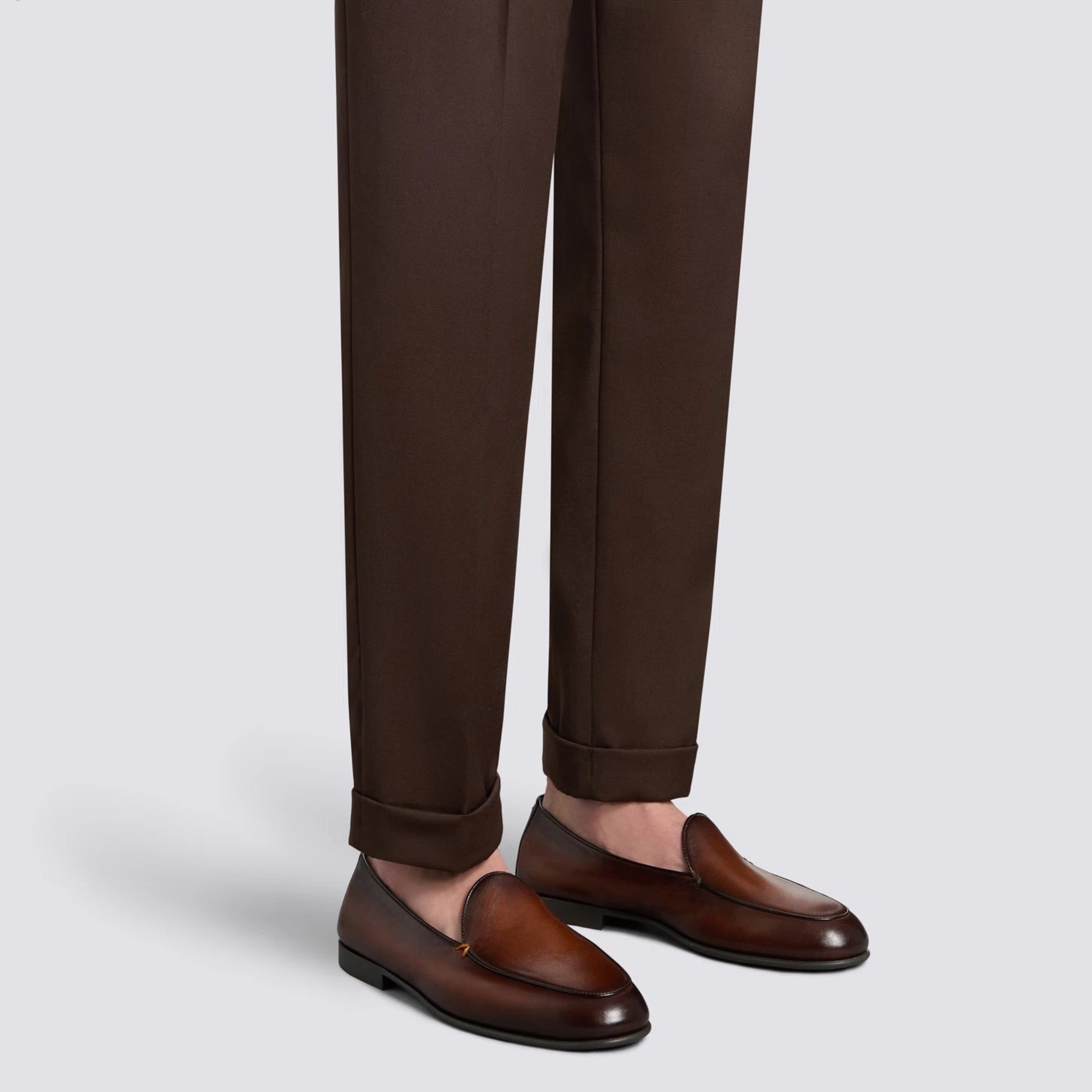 Men's dark brown leather loafer