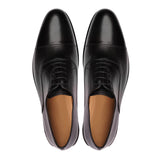 Handmade Black Cap-Toe Oxford Shoes